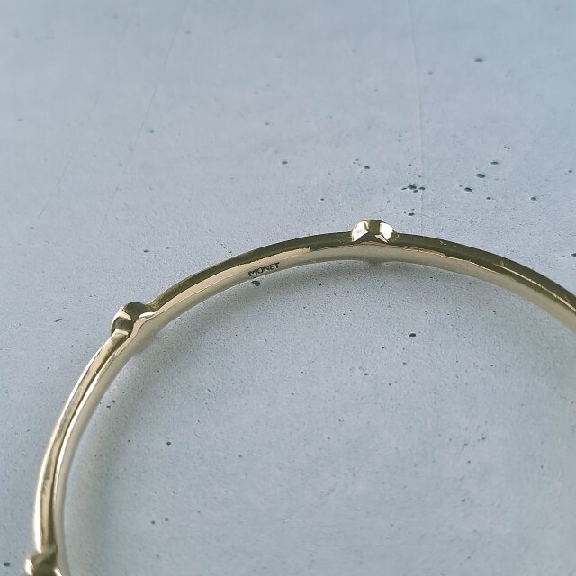 MONET》 gold four line clear rhinestone モネ ヴィンテージバングル