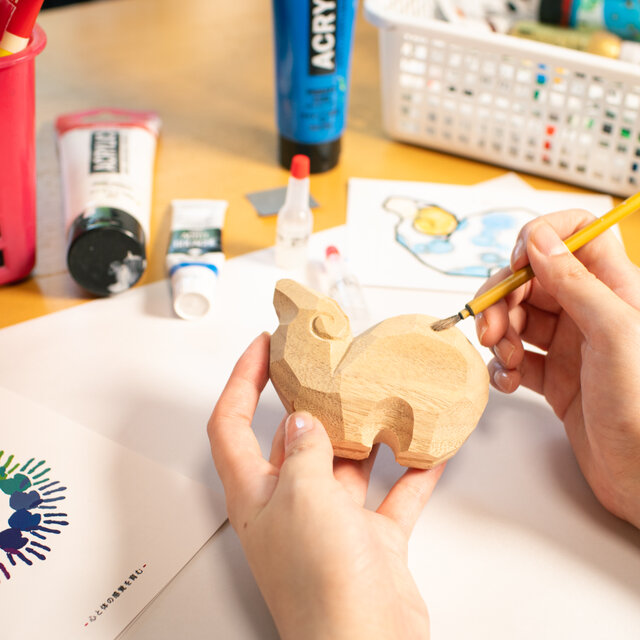 伝統　木製彫刻　手作り　まとめ 干支 絵付け体験キット > 木製 自由研究 手作り 動物 体験キット 奈良