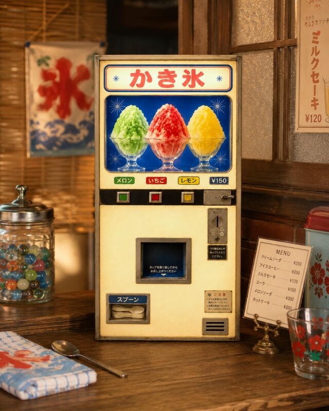 オーダー無料】かき氷 アイスクリーム ソフトクリーム お菓子 自動販売
