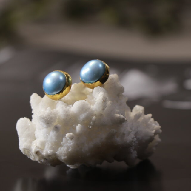 ブルーパールピアス（ブルースター） | iichi 日々の暮らしを心地よく