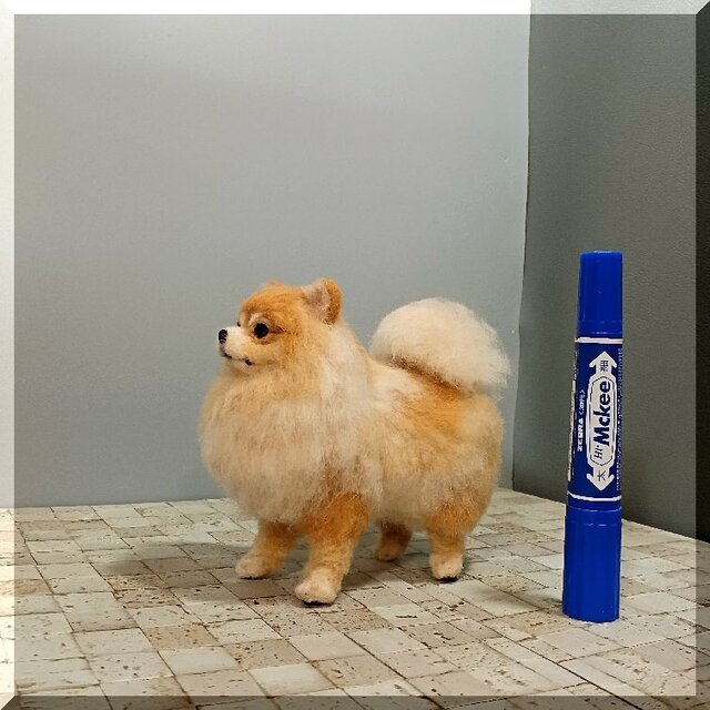 羊毛フェルト 犬 ポメラニアン 犬フィギュア | iichi 日々の暮らしを