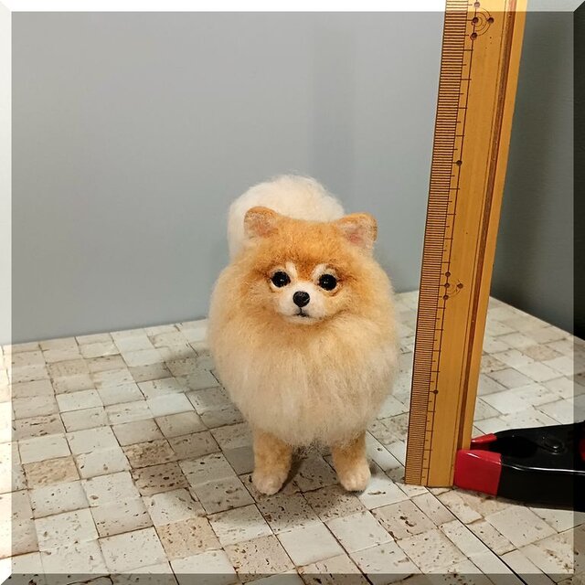 羊毛フェルト 犬 ポメラニアン 犬フィギュア | iichi 日々の暮らしを