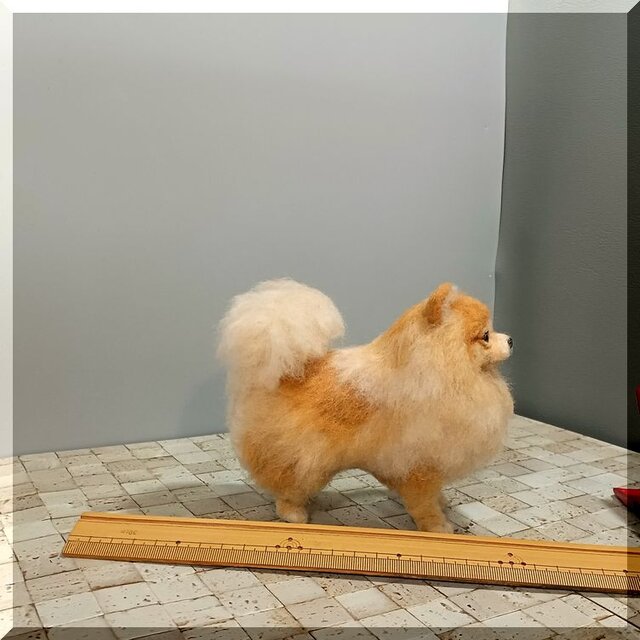 羊毛フェルト 犬 ポメラニアン 犬フィギュア | iichi 日々の暮らしを