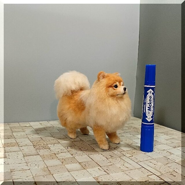 羊毛フェルト 犬 ポメラニアン 犬フィギュア | iichi 日々の暮らしを