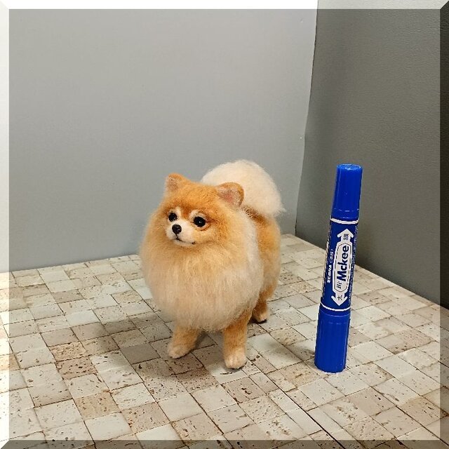 羊毛フェルト 犬 ポメラニアン 犬フィギュア | iichi 日々の暮らしを
