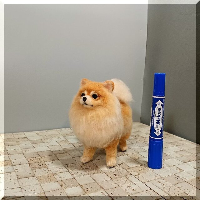 羊毛フェルト 犬 ポメラニアン 犬フィギュア | iichi 日々の暮らしを