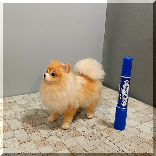 羊毛フェルト 犬 ポメラニアン 犬フィギュア | iichi 日々の暮らしを