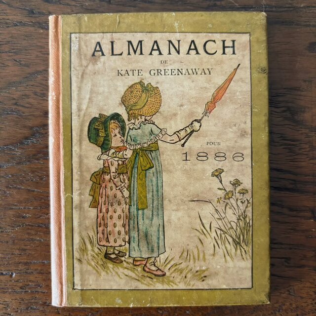 No.211希少 古書 洋書 絵本 ケイト グリーナウェイ アンティーク 古書 Almanach de Kate Greenaway 1886 ケイト・グリーナウェイ 絵本