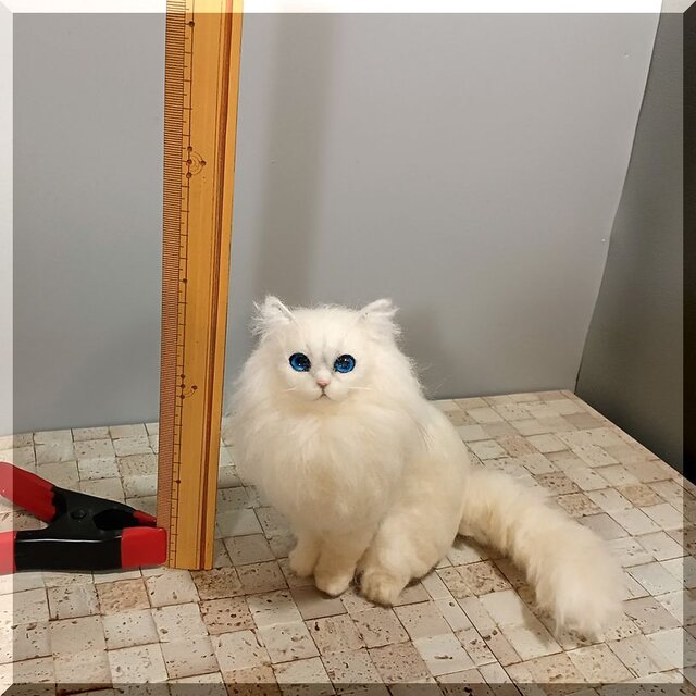 羊毛フェルト 猫 チンチラ ペルシャ猫 ねこ ネコ 猫フィギュア | iichi