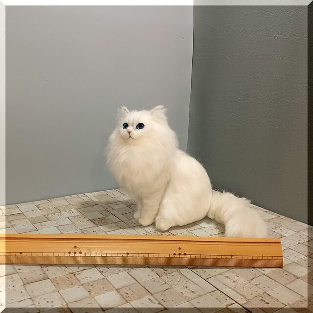 羊毛フェルト 猫 チンチラ ペルシャ猫 ねこ ネコ 猫フィギュア | iichi