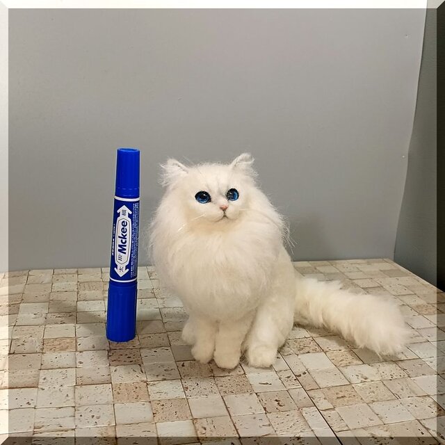 羊毛フェルト 猫 チンチラ ペルシャ猫 ねこ ネコ 猫フィギュア | iichi