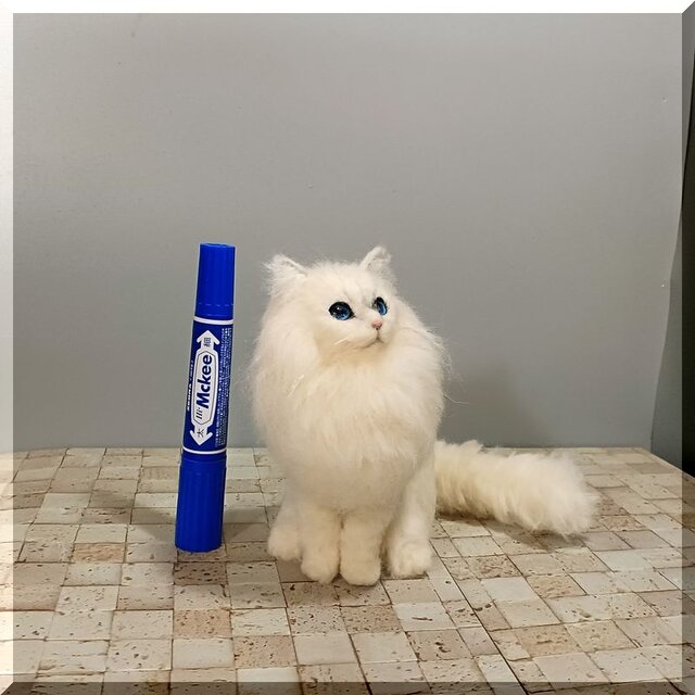 羊毛フェルト 猫 チンチラ ペルシャ猫 ねこ ネコ 猫フィギュア | iichi