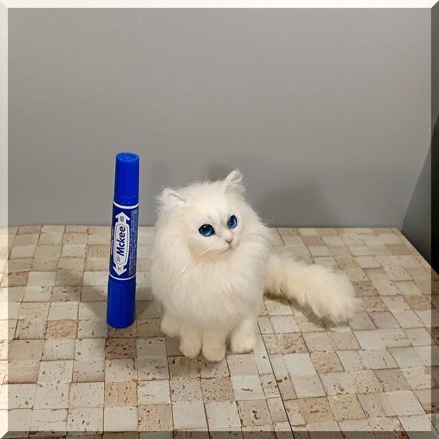 羊毛フェルト 猫 チンチラ ペルシャ猫 ねこ ネコ 猫フィギュア | iichi
