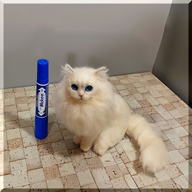 羊毛フェルト 猫 チンチラ ペルシャ猫 ねこ ネコ 猫フィギュア | iichi