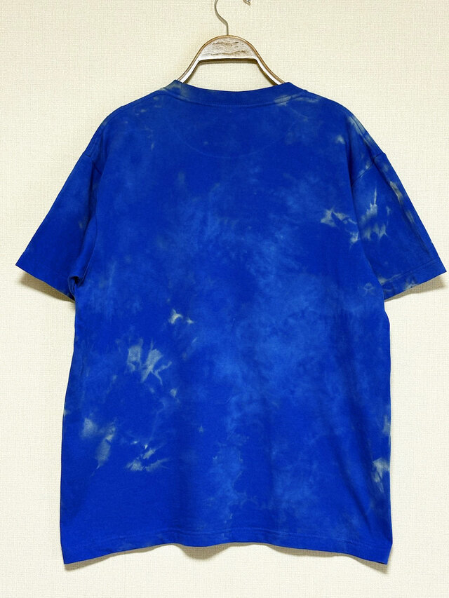 タイダイ Tシャツ Mサイズ ブルー ムラ染め ブリーチ Hippies Dye HD26