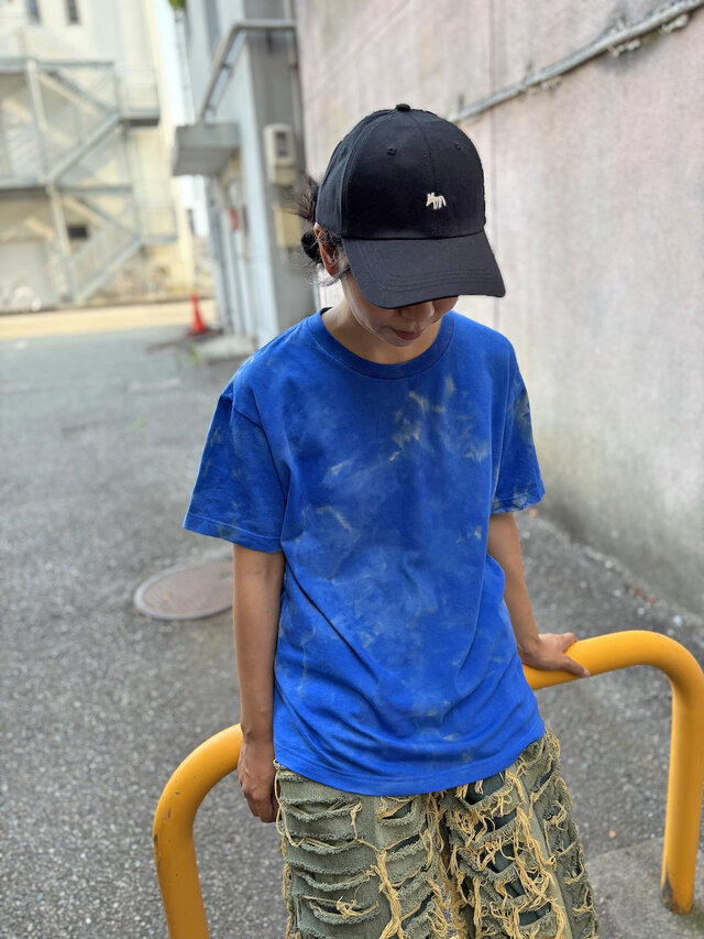 タイダイ Tシャツ Mサイズ ブルー ムラ染め ブリーチ Hippies Dye HD26
