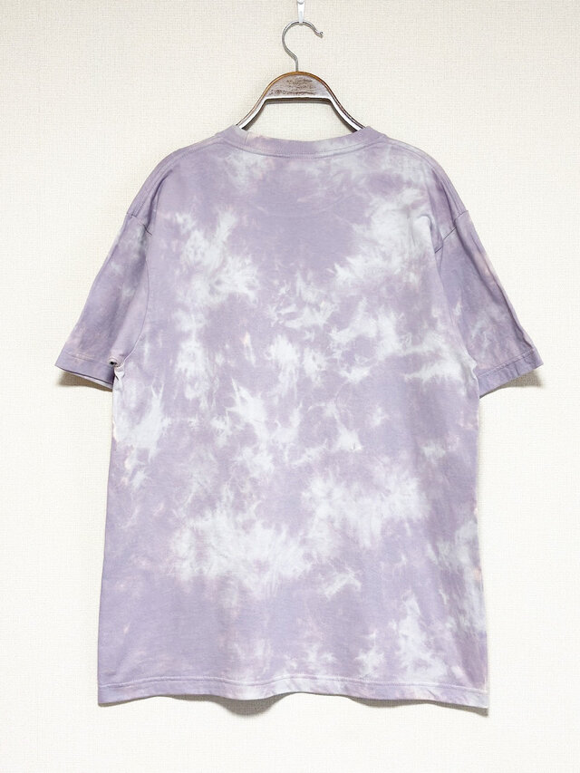 タイダイ Tシャツ Lサイズ ラベンダーミスト ムラ染め ブリーチ