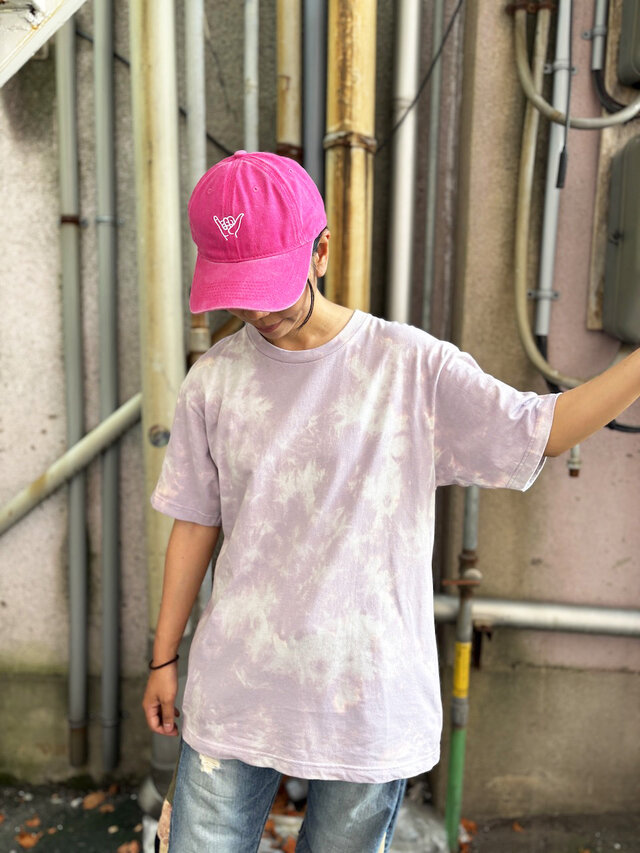 タイダイ Tシャツ Lサイズ ラベンダーミスト ムラ染め ブリーチ