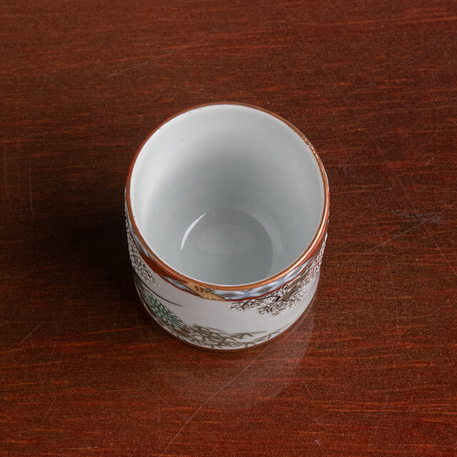 九谷焼 金襴手 雀菊花文筒向付 明治時代 | iichi 日々の暮らしを