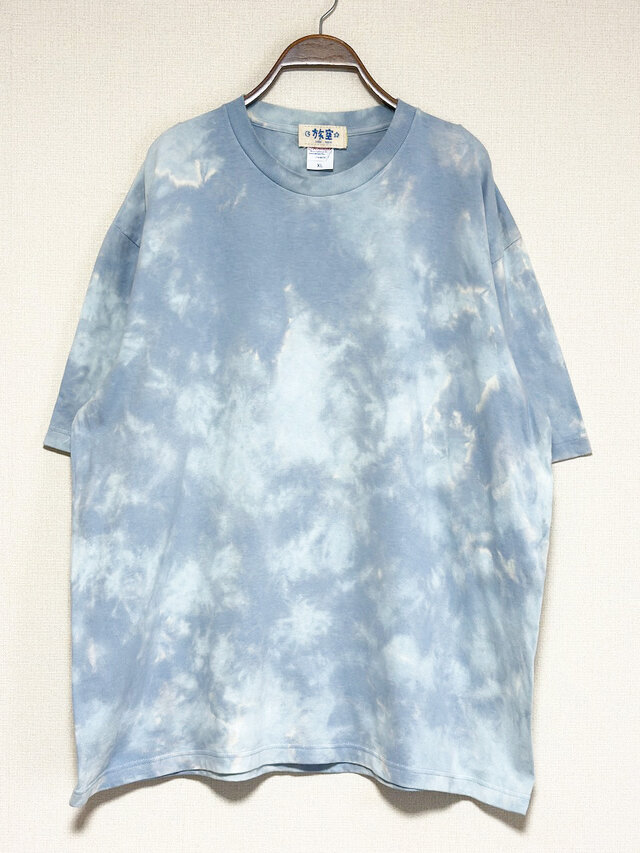 タイダイ ビッグシルエット Tシャツ XLサイズ アシッドブルー ムラ染め