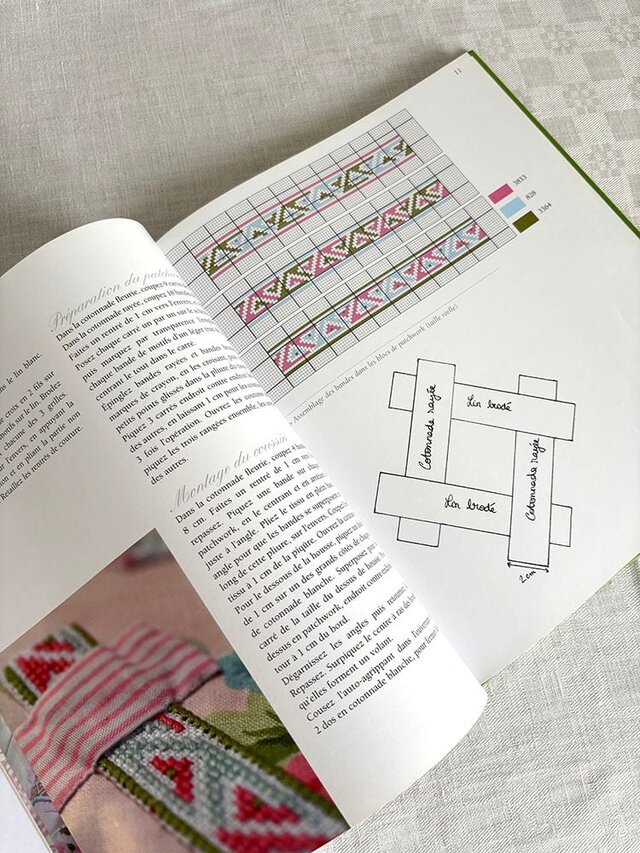 フランス古本 パッチワーク 刺繍 ABC クロスステッチ 手芸本 12psea9-2