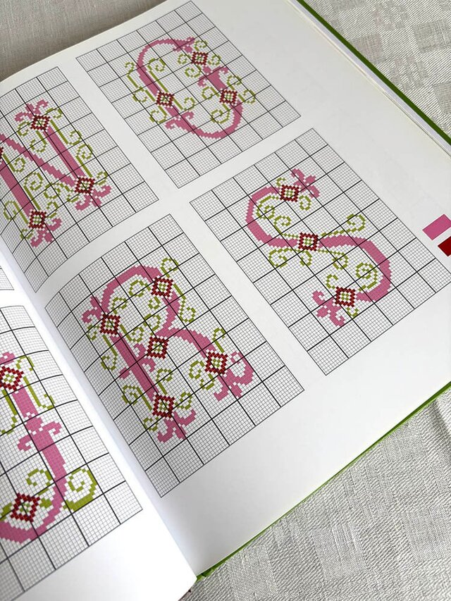 フランス古本 パッチワーク 刺繍 ABC クロスステッチ 手芸本 12psea9-2