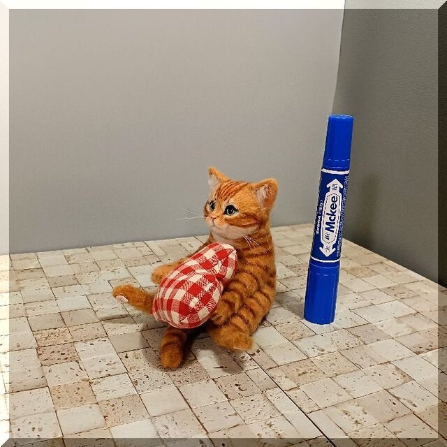 羊毛フェルト 猫 茶トラ猫 ねこ ネコ 猫フィギュア | iichi 日々の