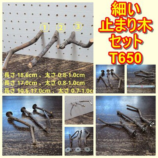 止まり木セット（枝：TOY-08-015）T650 | iichi 日々の暮らしを