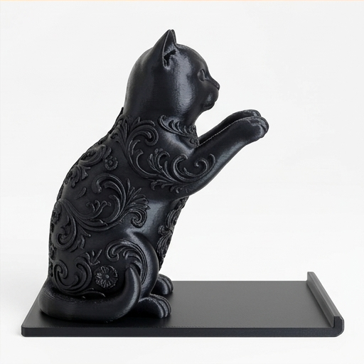 猫（ブリティッシュショートヘア）のスマホスタンド 卓上 シルク