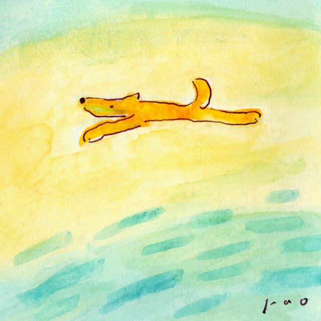 原画・水彩画】 「光の方へ」※木製額縁入り（18㎝角）風景画・イラスト