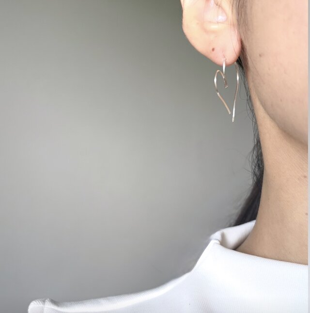 silver925 Heart フープ ピアス | iichi 日々の暮らしを心地よくする