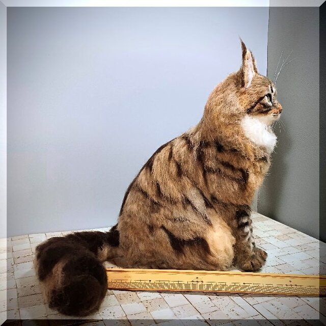 羊毛フェルト 猫 メインクーン ねこ ネコ 猫フィギュア | iichi 日々の
