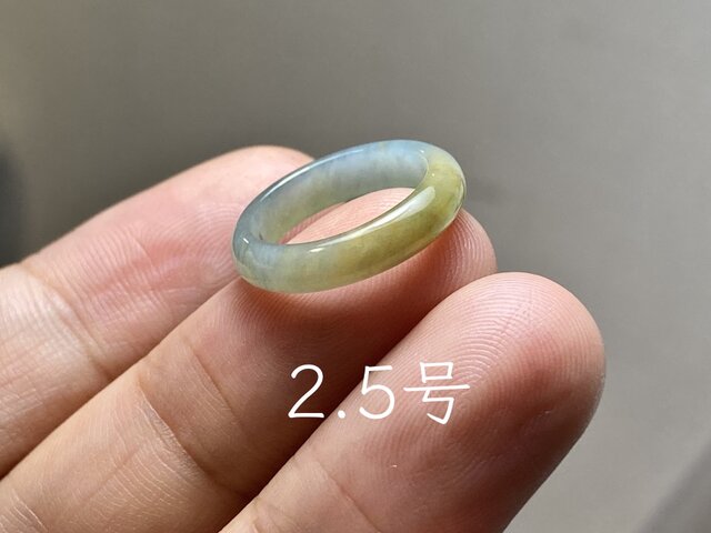 L18-195 ピンキーリング 糯氷種 黄翡翠 2.5号 グアテマラ産 A貨 本翡翠