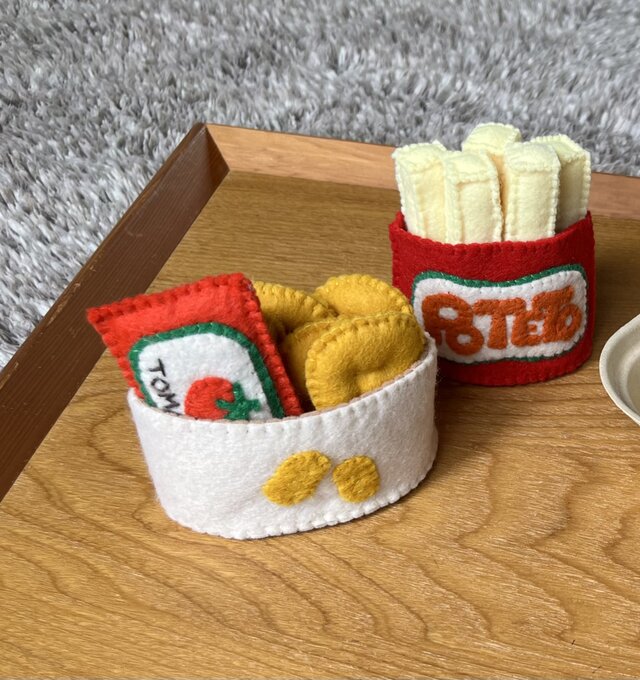 ★オーダー受付中★ハンバーガー屋さんセット★ポテト★ダイカット★クラフトパンチ★ おままごと・セット【ハンバーガー屋さん】 | iichi 日々の暮らしを