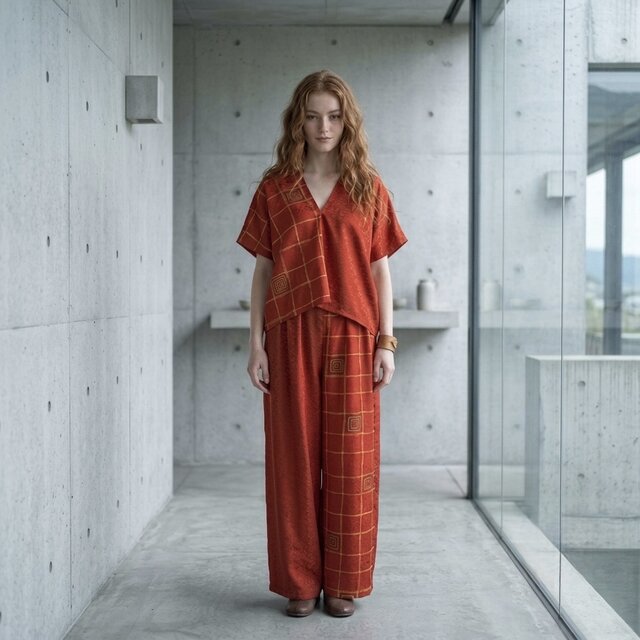 着物リメイク用　ラインナップ　小紋 8月12日まで30％OFF】小紋着物をリメイク ツーピース san0044 / 古布