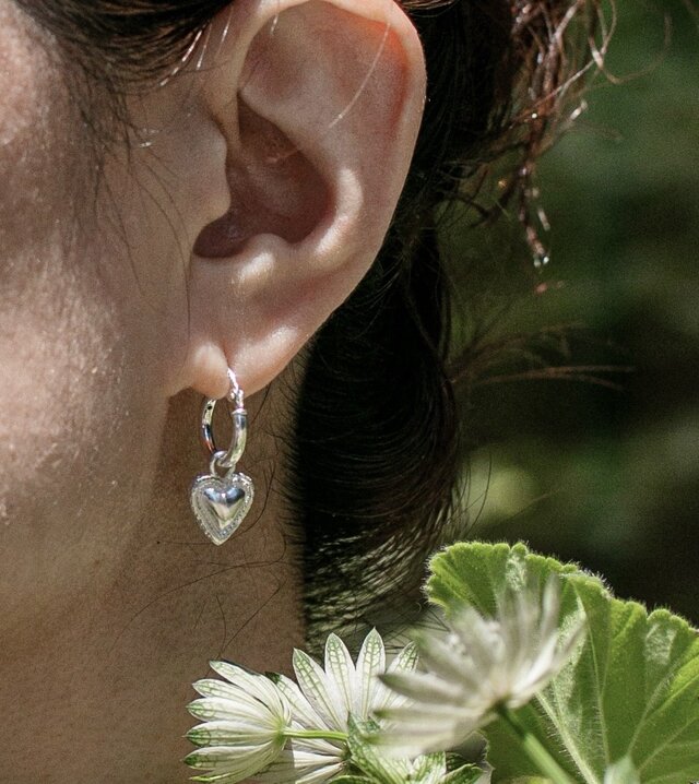 Classic heart hoop pierce❤︎ハートフープピアス《送料無料》/両耳用