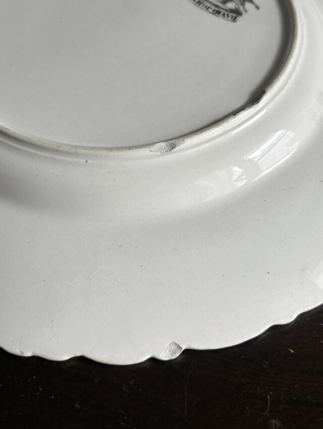 D.Johnston/Bordeaux ボルドー ロココ レリーフ グリザイユ 平皿