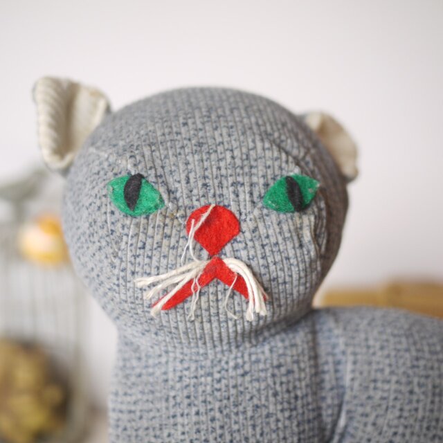 おこりんぼう猫 ドイツ ヴィンテージハンドメイド 手作り猫の
