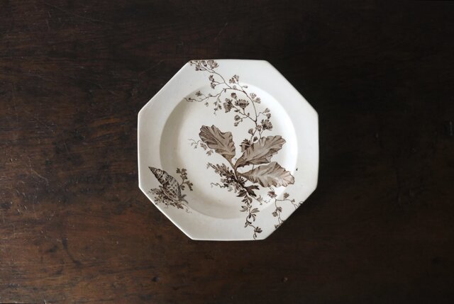 フランスアンティーク オクタゴナル プレート２枚セット　nico Wedgwood NEPTUNE ウェッジウッド オクトゴナル デザート 平皿