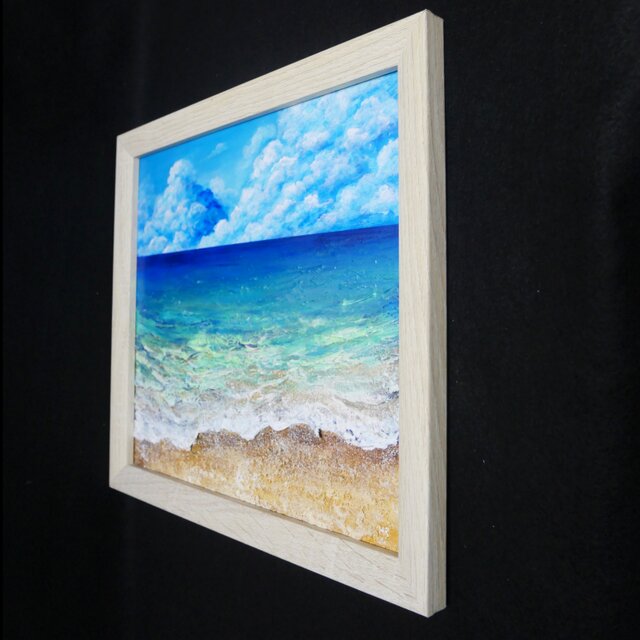 夏を彩る青の世界】原画『深呼吸する、エメラルド・ビーチ』油絵/油彩