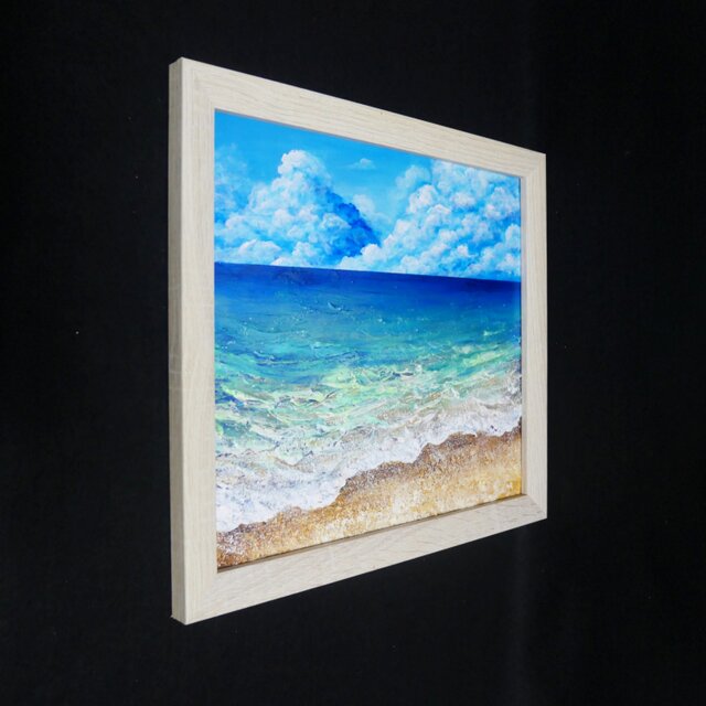 夏を彩る青の世界】原画『深呼吸する、エメラルド・ビーチ』油絵/油彩