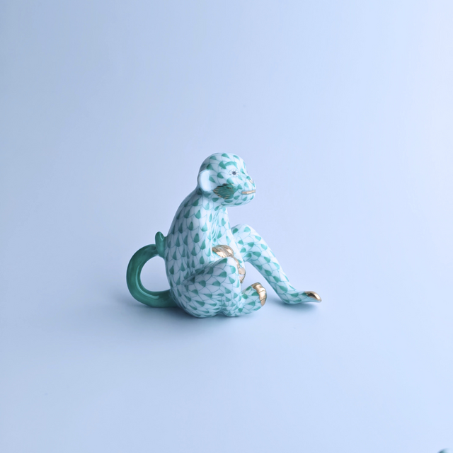 HEREND ゾディアック　 十二支フィギュリン　 グリーン　ネズミ HEREND ｜ Vieux Herend ｜ ヘレンド フィッシュネット 干支 猿