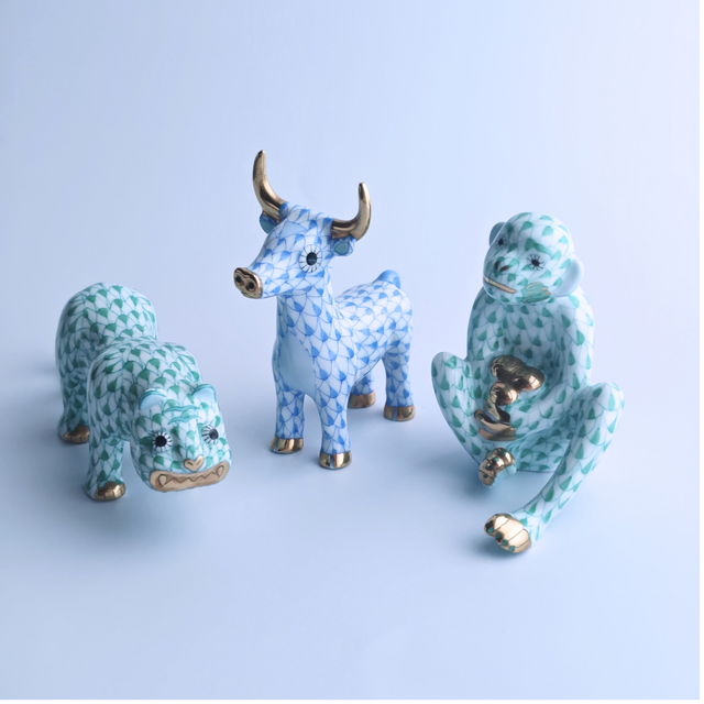 HEREND ｜ Vieux Herend ｜ ヘレンド フィッシュネット 干支 猿