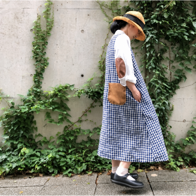 お仕立て承ります♪』リネン ワンピース ＊gingham blue＊ | iichi