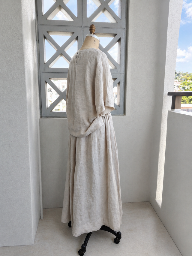 風渡るリネンのガウチョパンツ 生成り フリーサイズ | iichi 日々の