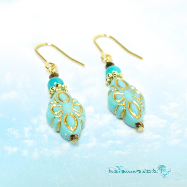 ターコイズピアス＊Arabesque | iichi 日々の暮らしを心地よくする