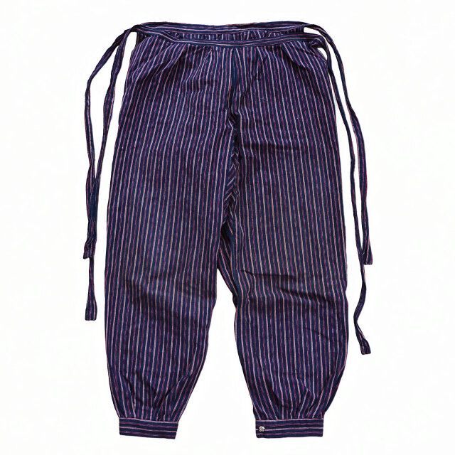もんぺ ジャパンヴィンテージ 木綿 縞模様 昭和中期 Monpe Pants