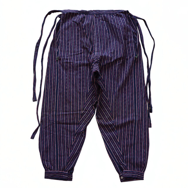 もんぺ ジャパンヴィンテージ 木綿 縞模様 昭和中期 Monpe Pants