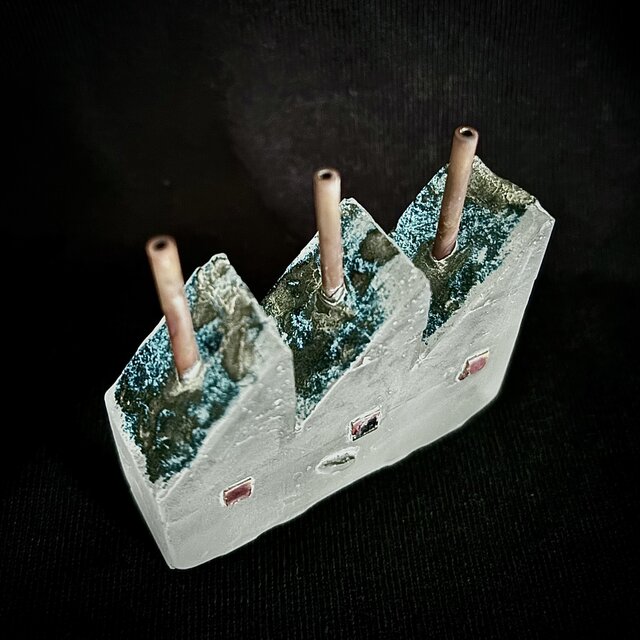 ガラス作家　佐伯泰典作　「夢工場　夜の天蓋」お香立て ガラス作家 佐伯泰典作 「夢工場 夜の天蓋」 | iichi 日々の暮らしを