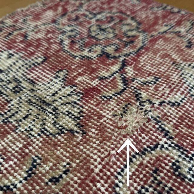 レア大判146×232 深みあるレッド 紋章×ボタニカル トルコヴィンテージ